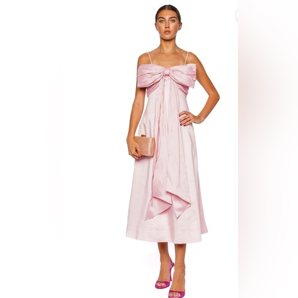 AJE. SCARLETT BOW EMBELLISHED MIDI DRESS, Size AU8/US4 AJE. SCARLETT BOW EMBELLISHED MIDI DRESS, Size AU8/US4